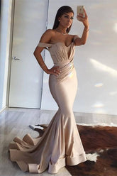 Dark Green Off the Shoulder Mermaid Evening Dress